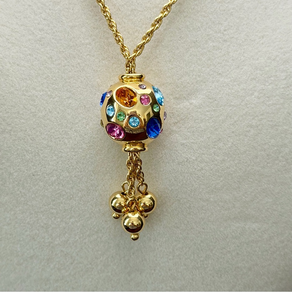 Vintage 1990’s & HTF Joan Rivers Colorful Gem Disco Ball Necklace